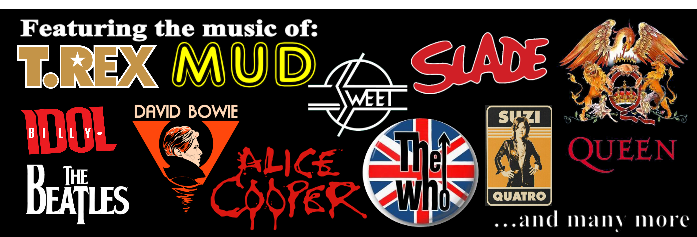 Slurred Glam Rock Artists Logo List